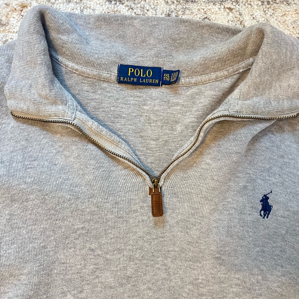 Polo by Ralph Lauren Gray Quarter-Zip Sweater - Picture 2 of 3